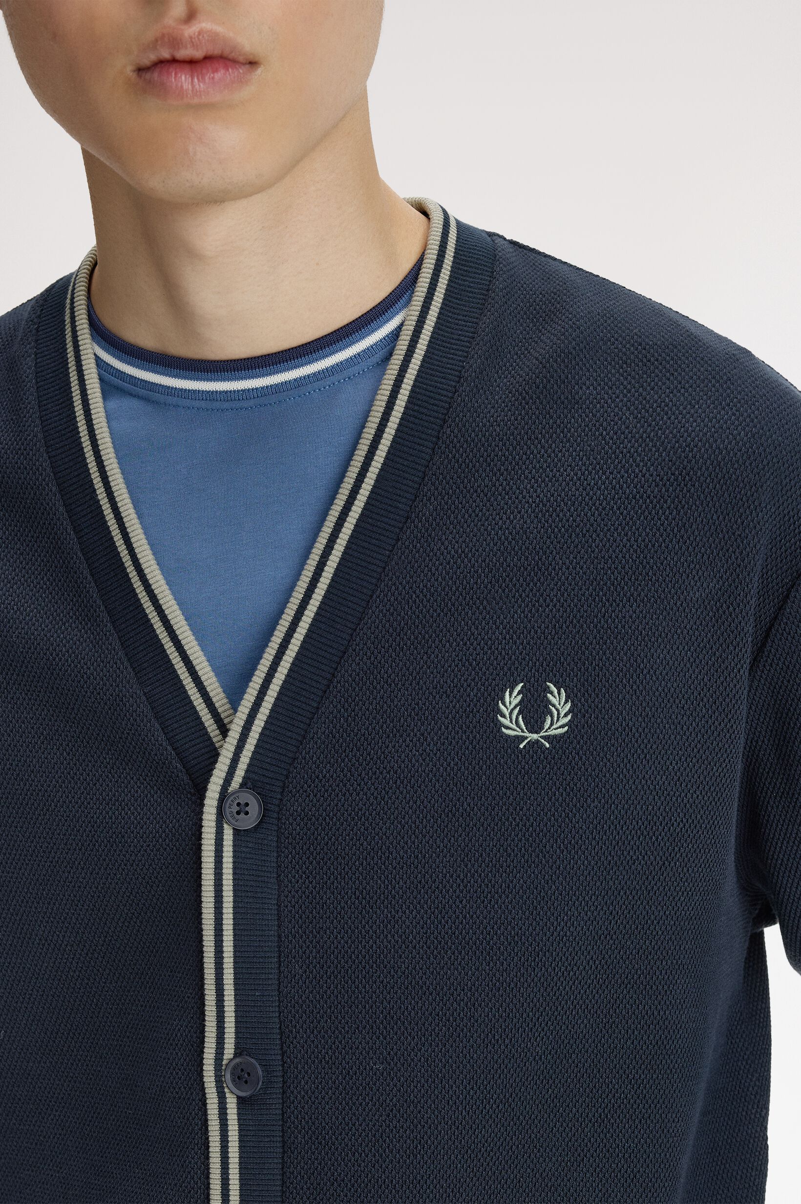 FRED PERRY 「Tipped Pique Texture Cardigan」|カーディガン|