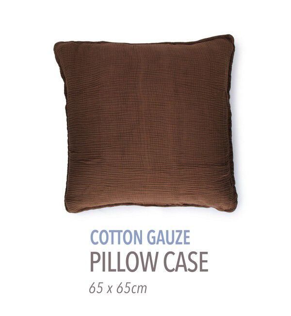 TOMORROWLAND HOME「コットンガーゼ ピロケース(65㎝ｘ65㎝)」|クッション・クッションカバー|49 ダークブラウン