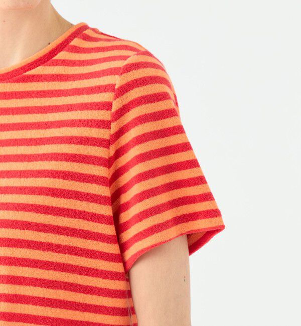 TOMORROWLAND collection「パイルボーダー ハーフスリーブプルオーバー」|Tシャツ・カットソー|