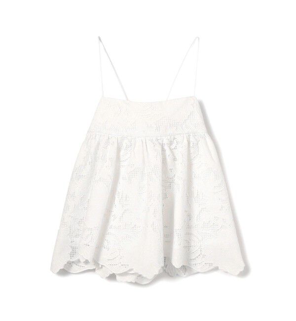 SOULEIADO「コットンエンブロイダリー ペプラムキャミソール」|キャミソール|11 ホワイト