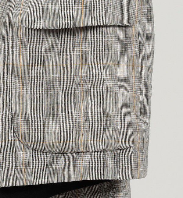 TOMORROWLAND MENS「リネン グレンチェック シングルブレステッド 3Bジャケット」|テーラードジャケット|