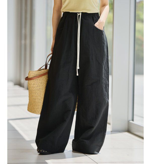 IENA LA BOUCLE「IENA LA BOUCLE コットンリネンスラブワイドパンツ」|その他|