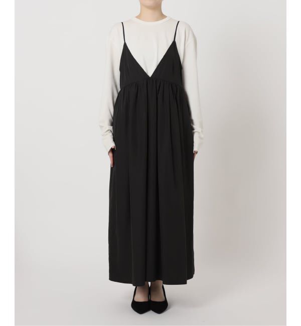 SLOBE IENA「《WEB限定/追加》タフタギャザーキャミワンピース」|ワンピース|