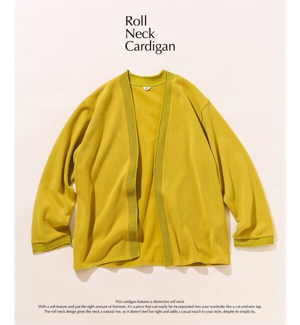 417 EDIFICE「ロールネック ニットカーディガン」|カーディガン|イエロー