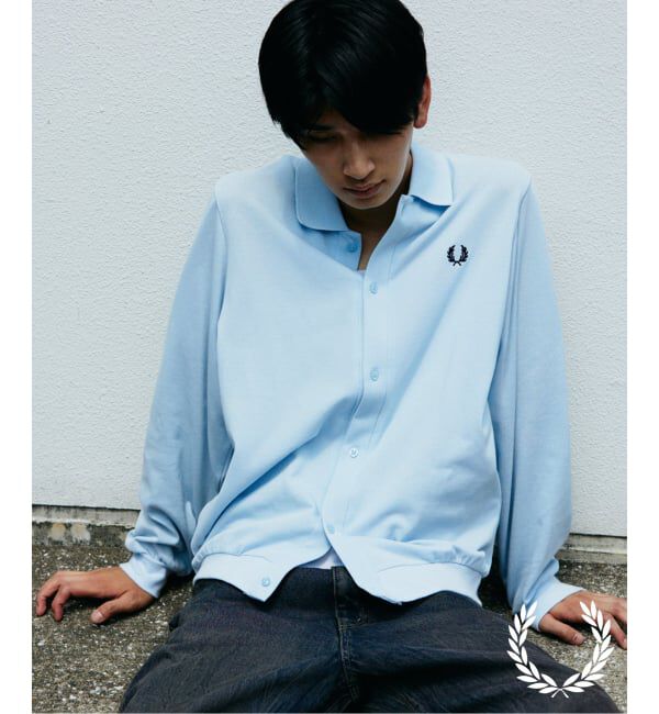 JOURNAL STANDARD「FRED PERRY / フレッドペリー 別注  フル ボタン ピケ ポロシャツ」|シャツ・ブラウス|サックスブルー