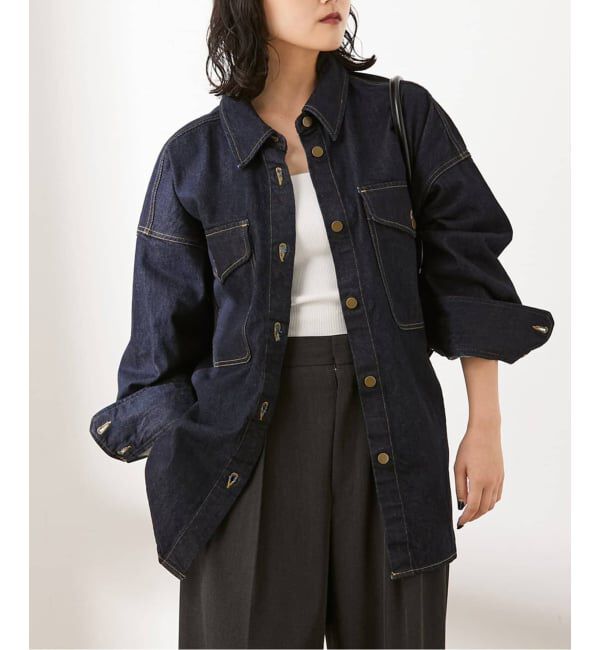 journal standard L'essage「オーバーサイズデニムシャツ」|シャツ・ブラウス|ネイビー