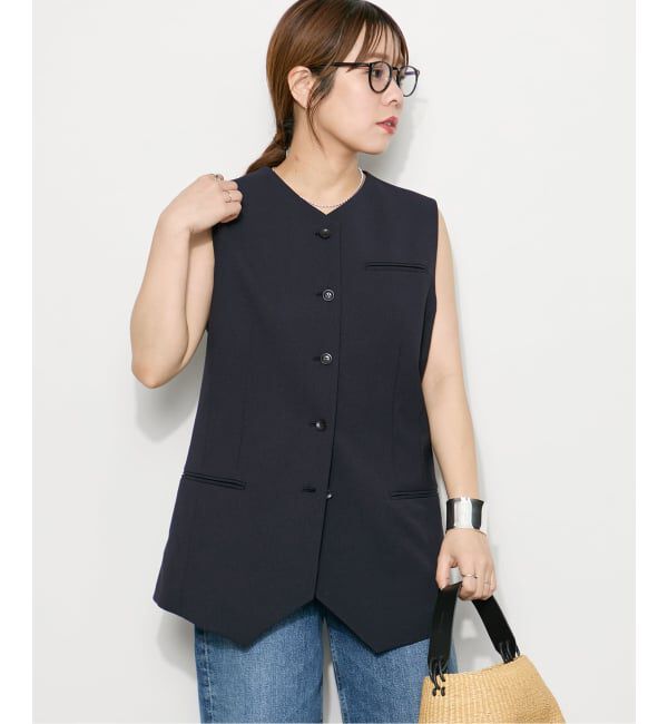 journal standard L'essage「ウーリーノライトノーカラーベスト」|ダウンベスト・ベスト|