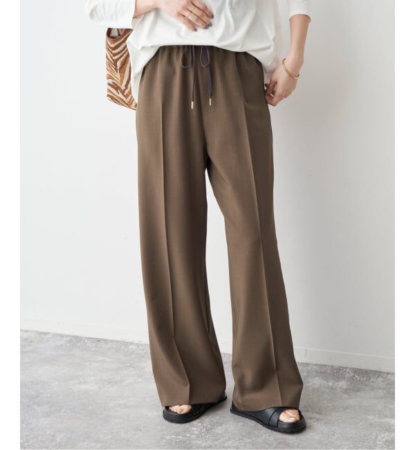 Spick and Span「ドライギャバイージースラックスパンツ」|スラックス|ブラウン