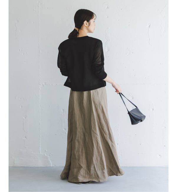 NOBLE「《予約》メッシュJ/Q シアークルーショートカーディガン」|カーディガン|