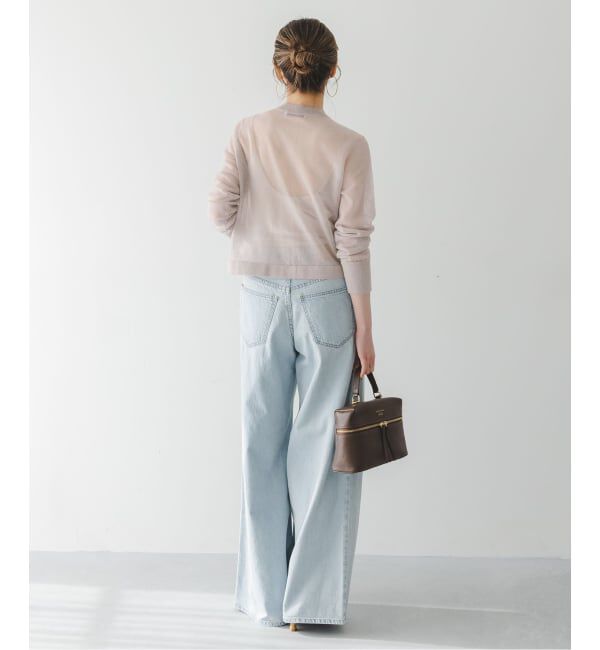 NOBLE「《予約》メッシュJ/Q シアークルーショートカーディガン」|カーディガン|