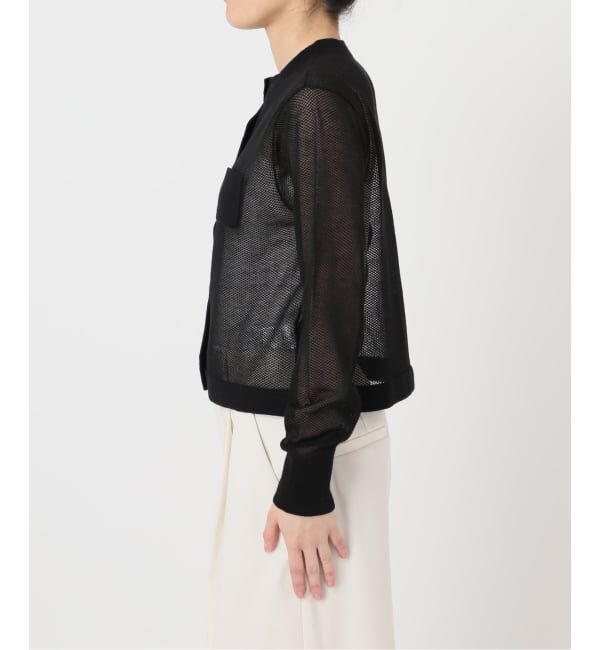 NOBLE「《予約》メッシュJ/Q シアークルーショートカーディガン」|カーディガン|