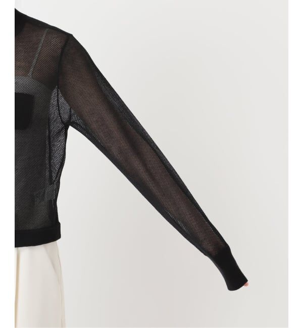 NOBLE「《予約》メッシュJ/Q シアークルーショートカーディガン」|カーディガン|