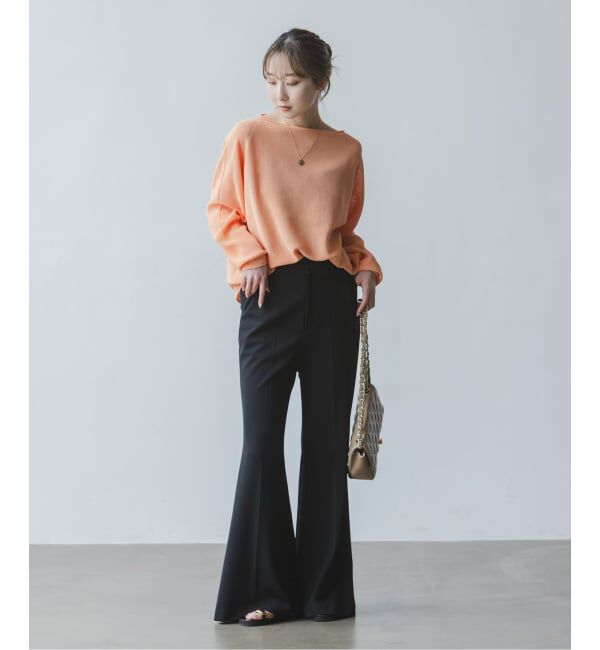 NOBLE「《追加予約・新色》ペーパーヤーン裏天竺プルオーバー(オレンジ・レッド)」|ニット・セーター|