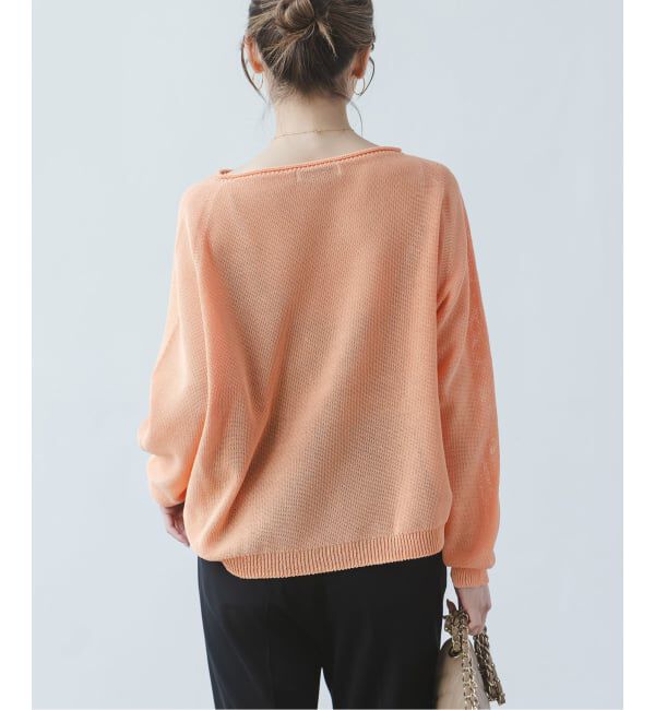 NOBLE「《追加予約・新色》ペーパーヤーン裏天竺プルオーバー(オレンジ・レッド)」|ニット・セーター|