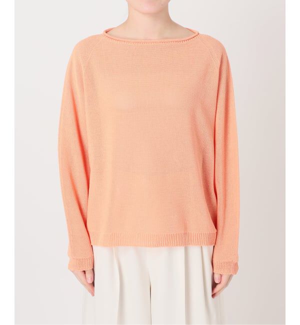 NOBLE「《追加予約・新色》ペーパーヤーン裏天竺プルオーバー(オレンジ・レッド)」|ニット・セーター|