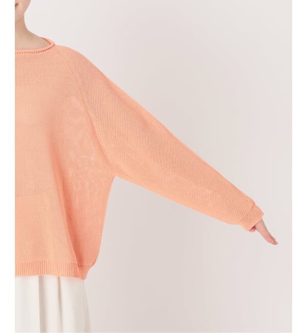 NOBLE「《追加予約・新色》ペーパーヤーン裏天竺プルオーバー(オレンジ・レッド)」|ニット・セーター|