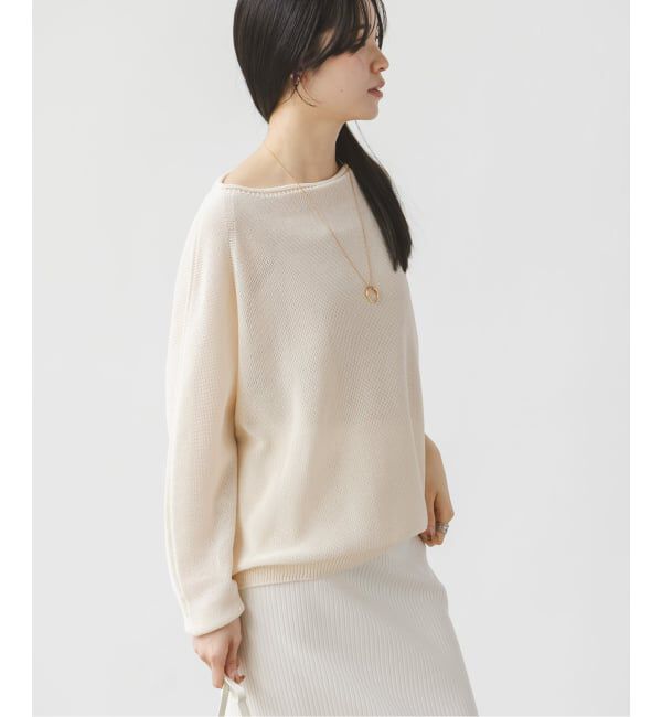 NOBLE「《追加予約・新色》ペーパーヤーン裏天竺プルオーバー(オレンジ・レッド)」|ニット・セーター|