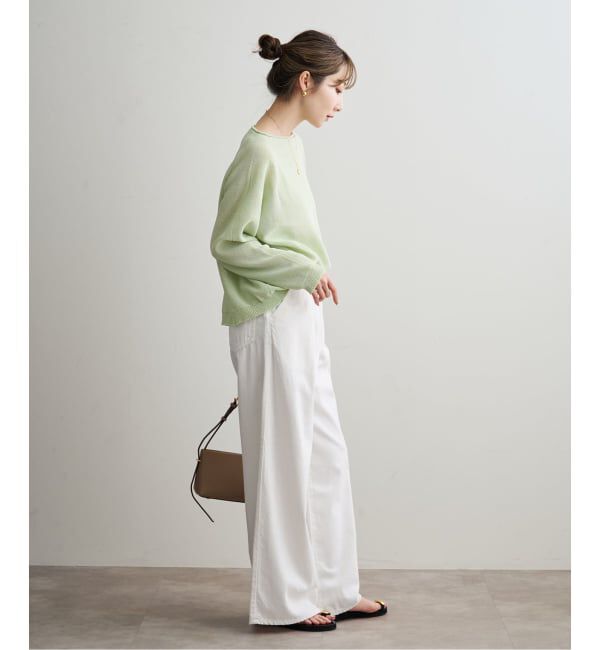 NOBLE「《追加予約》ペーパーヤーン裏天竺プルオーバー(グリーン・ブルー)」|ニット・セーター|