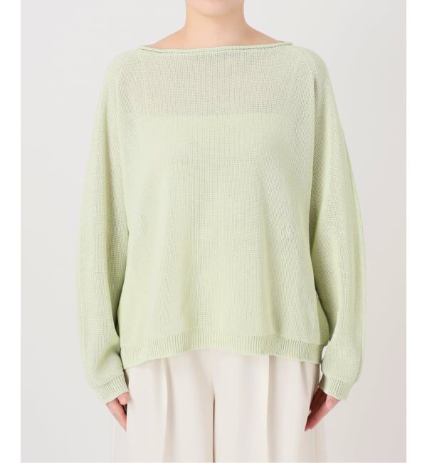 NOBLE「《追加予約》ペーパーヤーン裏天竺プルオーバー(グリーン・ブルー)」|ニット・セーター|