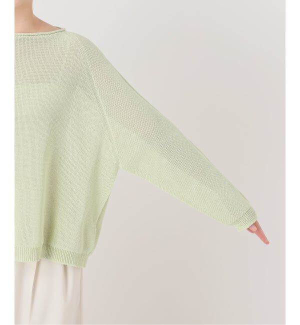 NOBLE「《追加予約》ペーパーヤーン裏天竺プルオーバー(グリーン・ブルー)」|ニット・セーター|