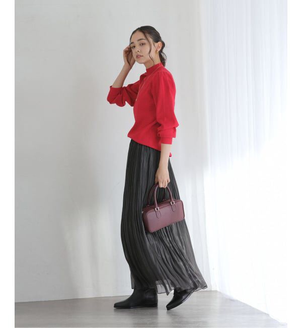  「【洗える】ウォッシャブルギャザースリーブプルオーバー」|ニット・セーター|