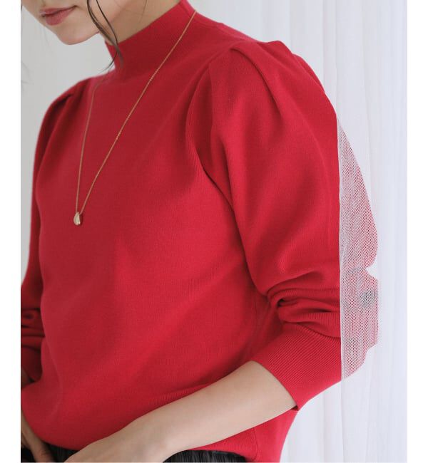  「【洗える】ウォッシャブルギャザースリーブプルオーバー」|ニット・セーター|