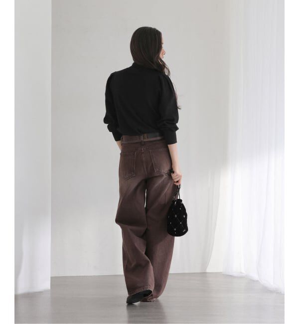  「【洗える】ウォッシャブルギャザースリーブプルオーバー」|ニット・セーター|