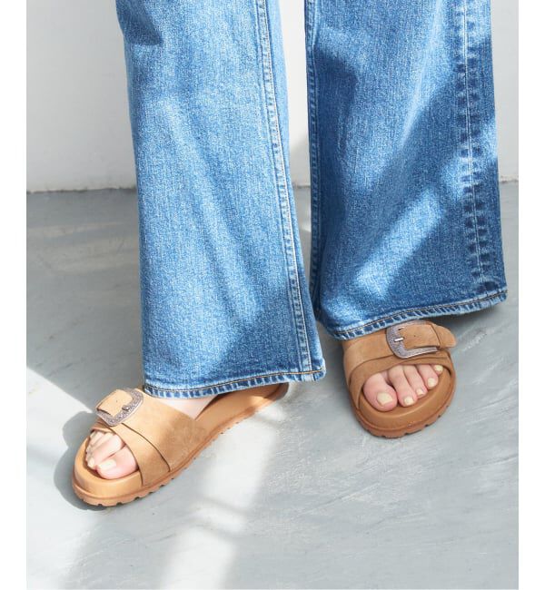  「レザーベルトバックルスライダー」|サンダル|