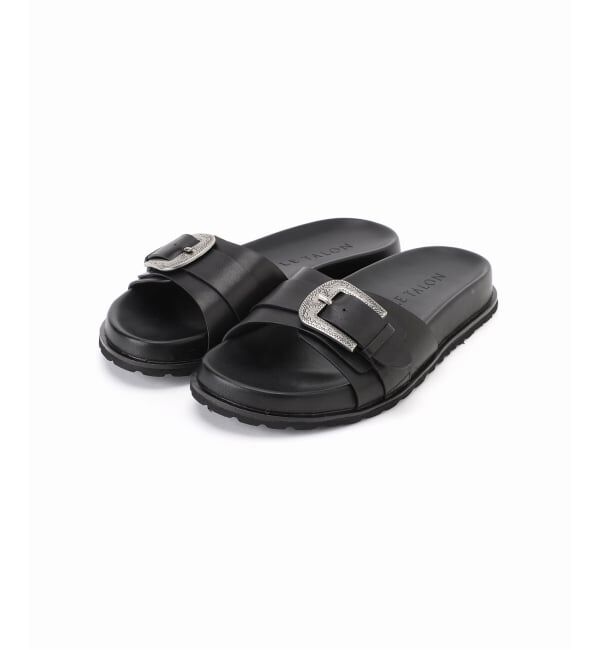  「レザーベルトバックルスライダー」|サンダル|