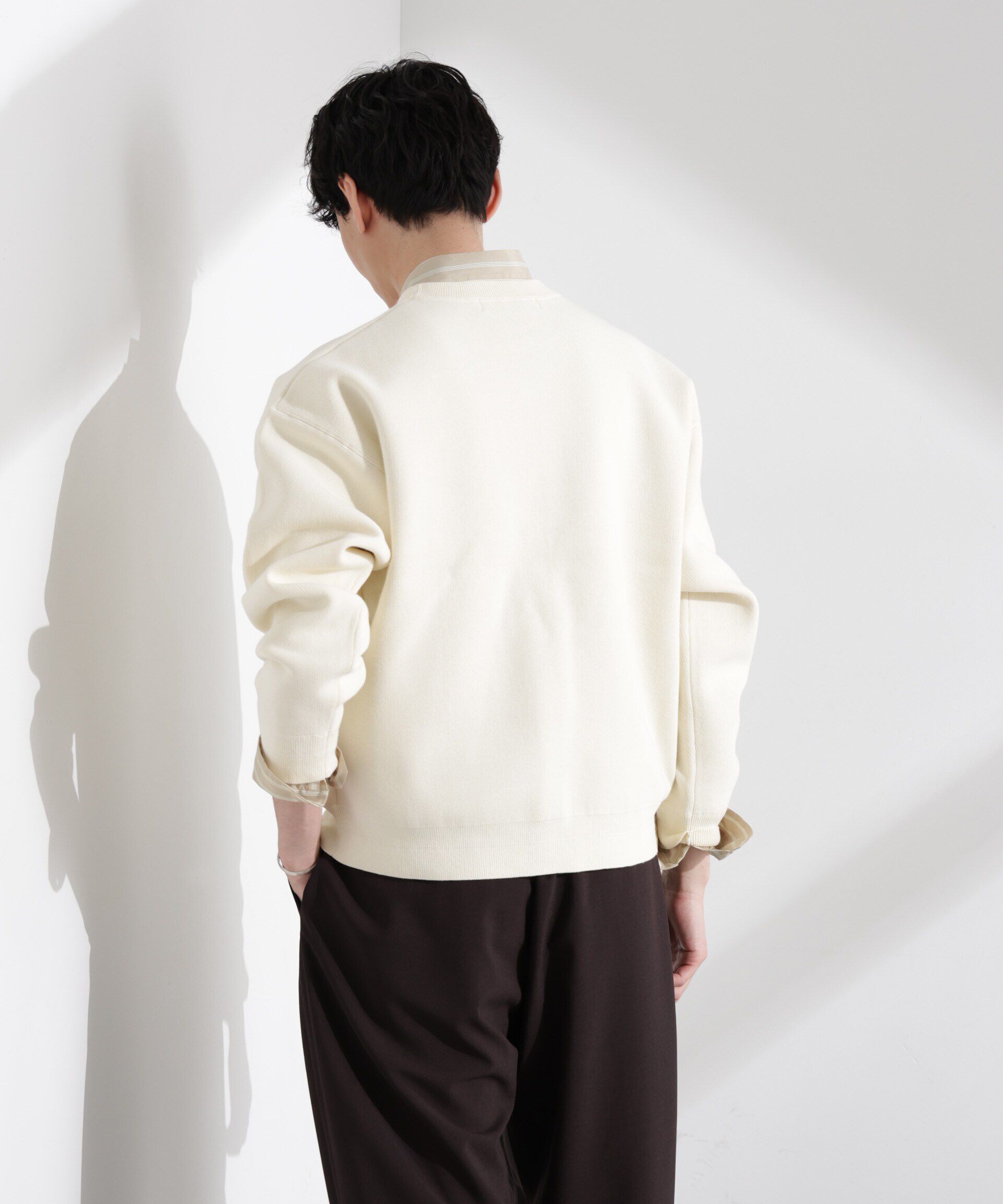 nano･universe「「大人のスウェット」スウェットライク接結クルーネックニット」|ニット・セーター|