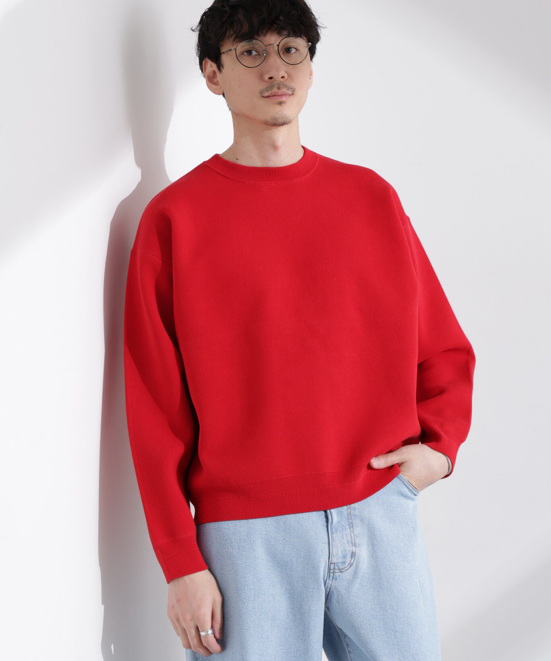 nano･universe「「大人のスウェット」スウェットライク接結クルーネックニット」|ニット・セーター|