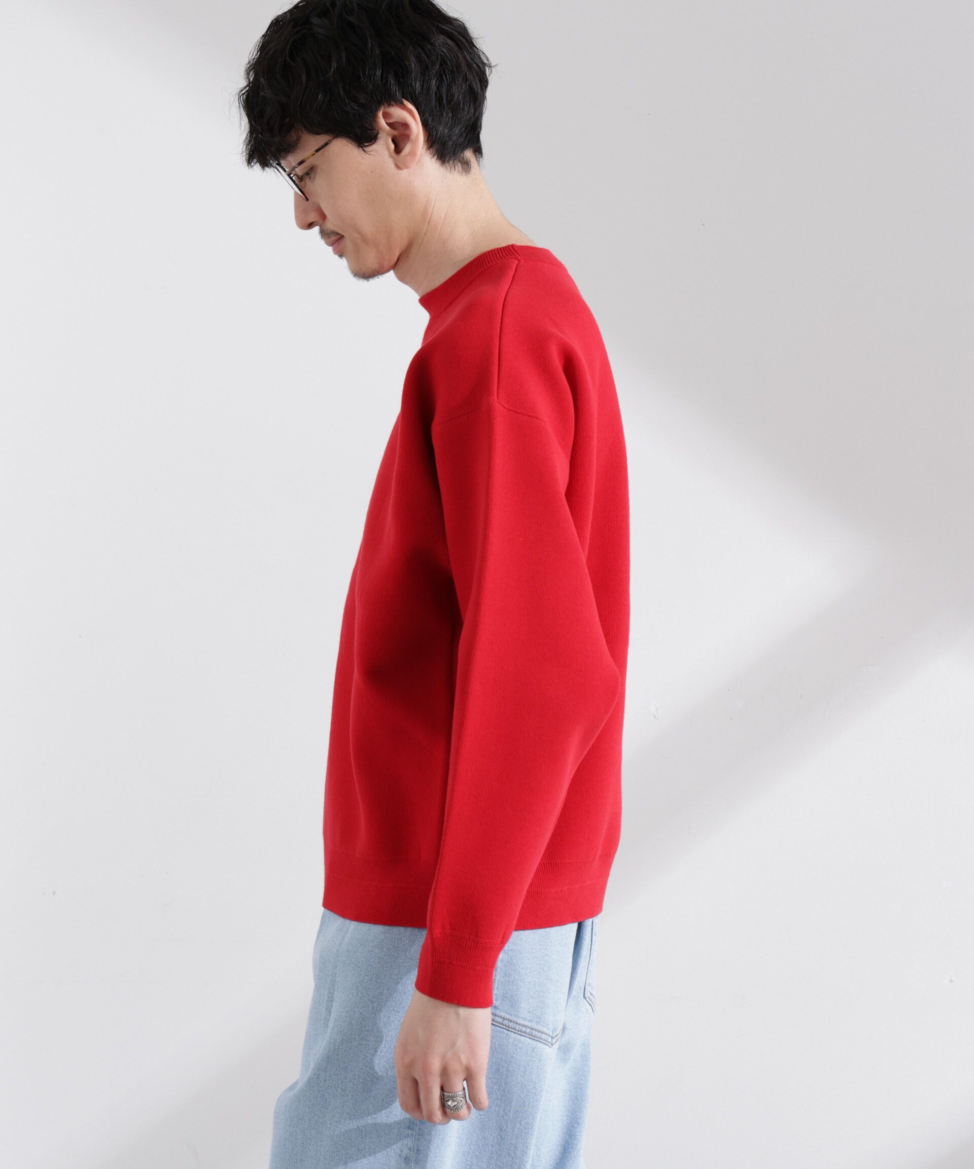 nano･universe「「大人のスウェット」スウェットライク接結クルーネックニット」|ニット・セーター|