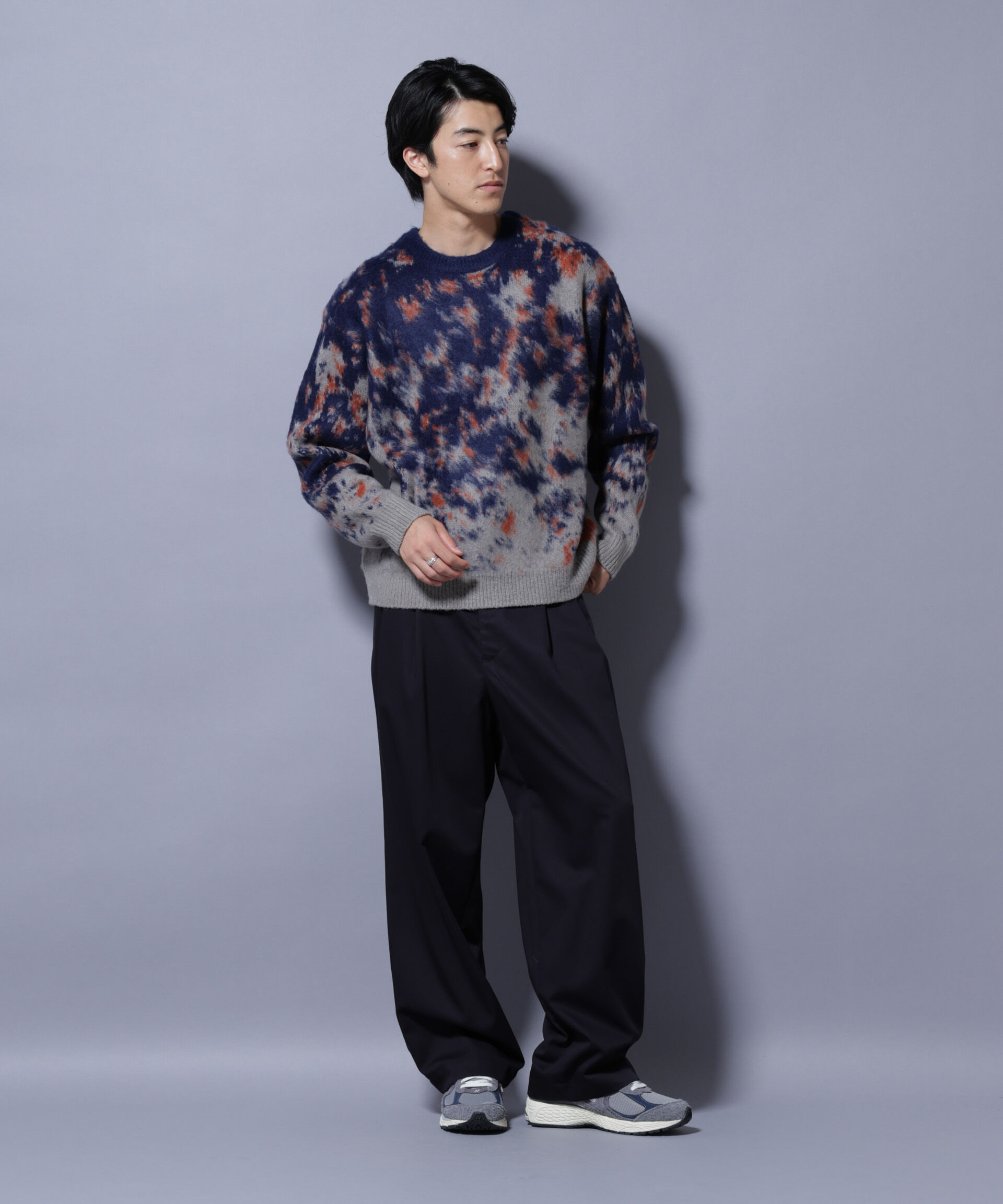 nano･universe「アート柄クルーネックニット2 ブライトカラー」|ニット・セーター|