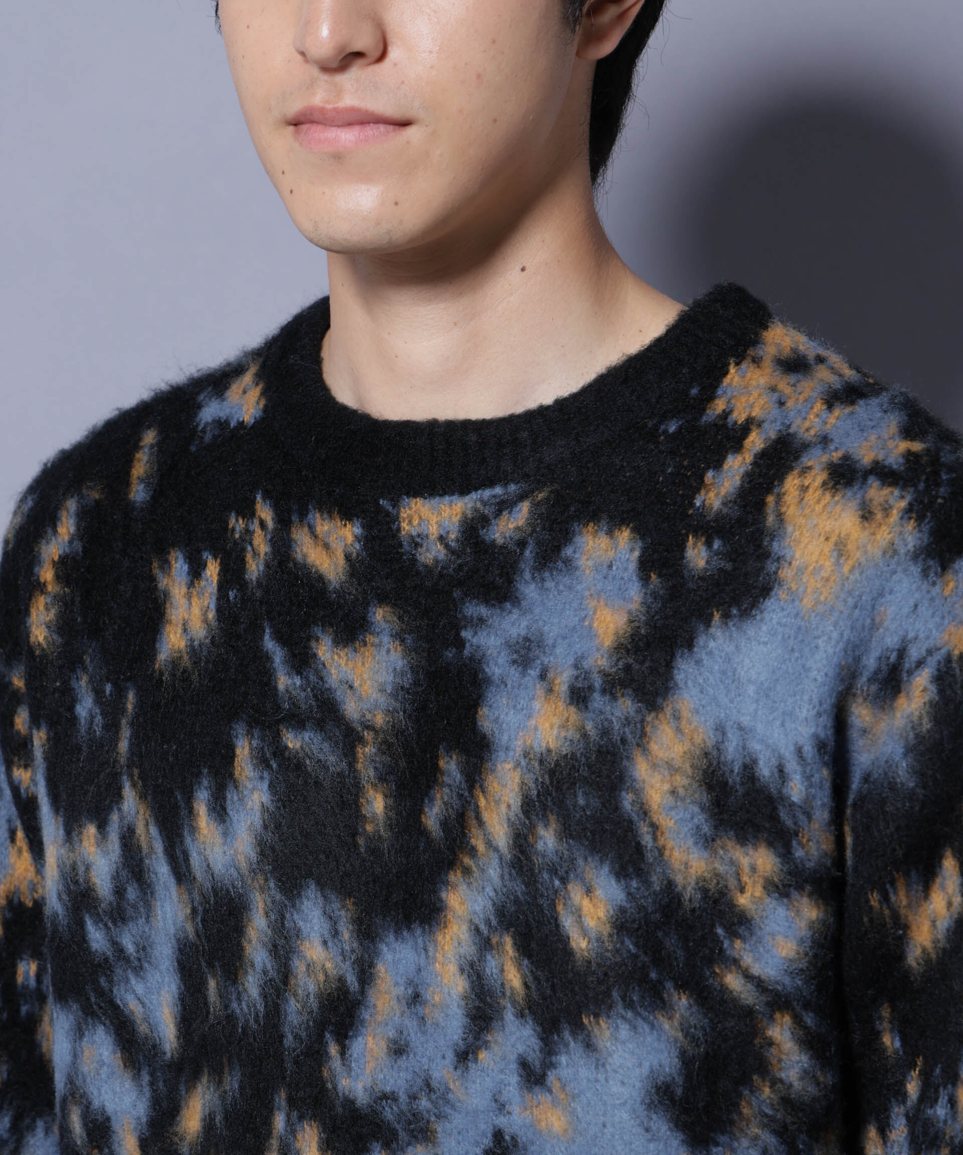 nano･universe「アート柄クルーネックニット2 ブライトカラー」|ニット・セーター|