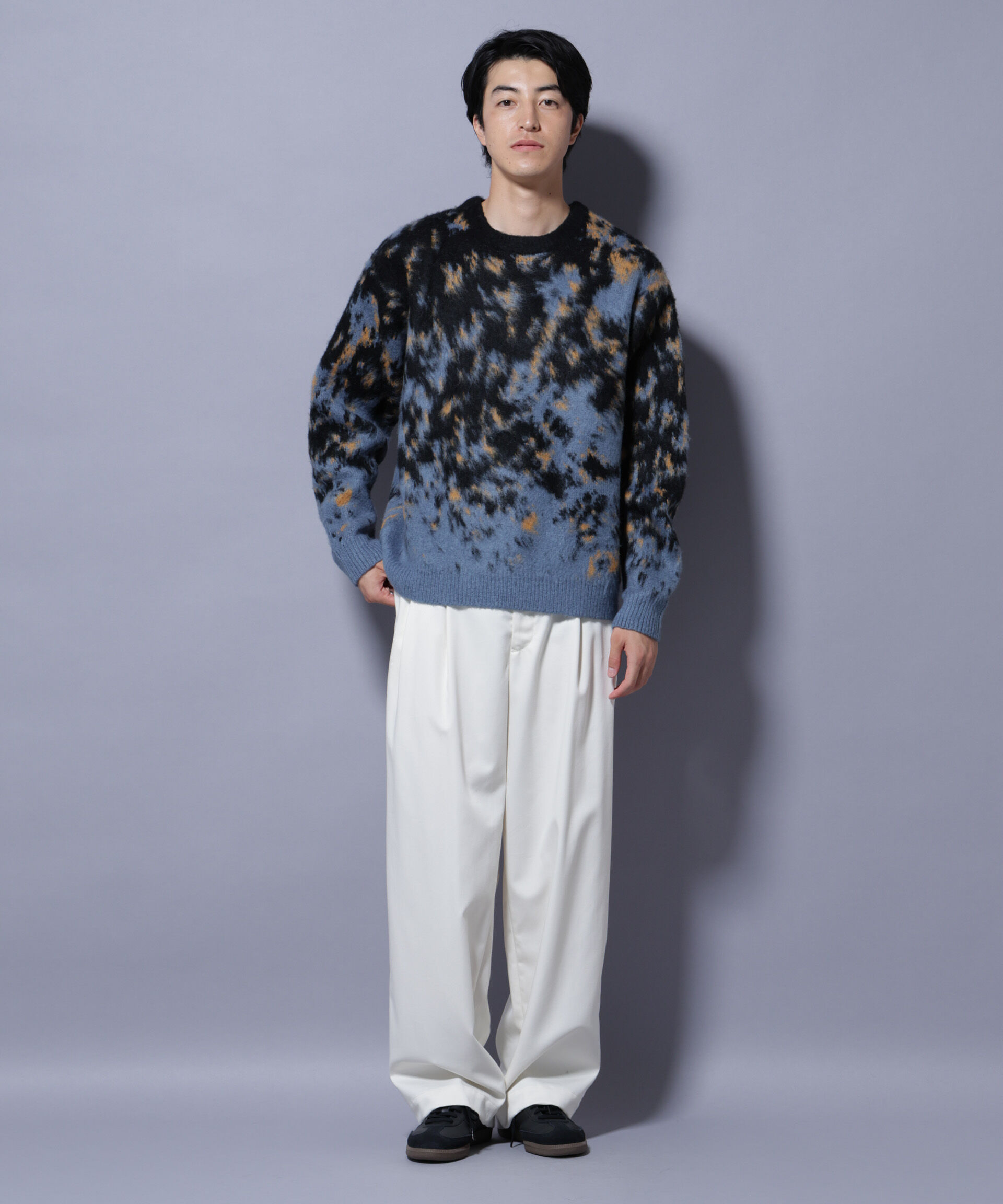 nano･universe「アート柄クルーネックニット2 ブライトカラー」|ニット・セーター|