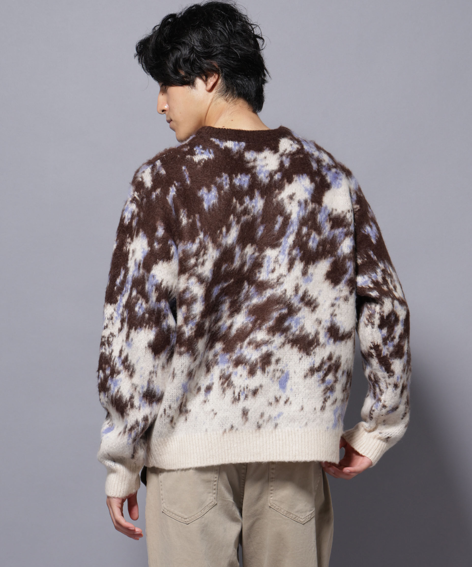 nano･universe「アート柄クルーネックニット2 ブライトカラー」|ニット・セーター|