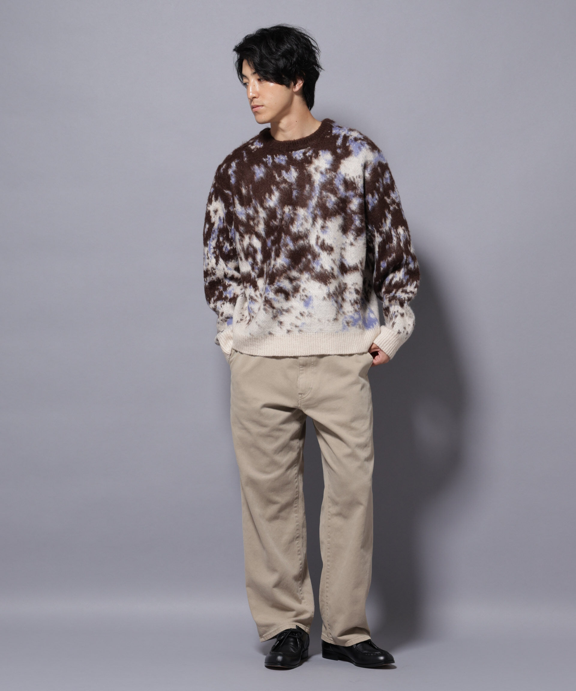 nano･universe「アート柄クルーネックニット2 ブライトカラー」|ニット・セーター|