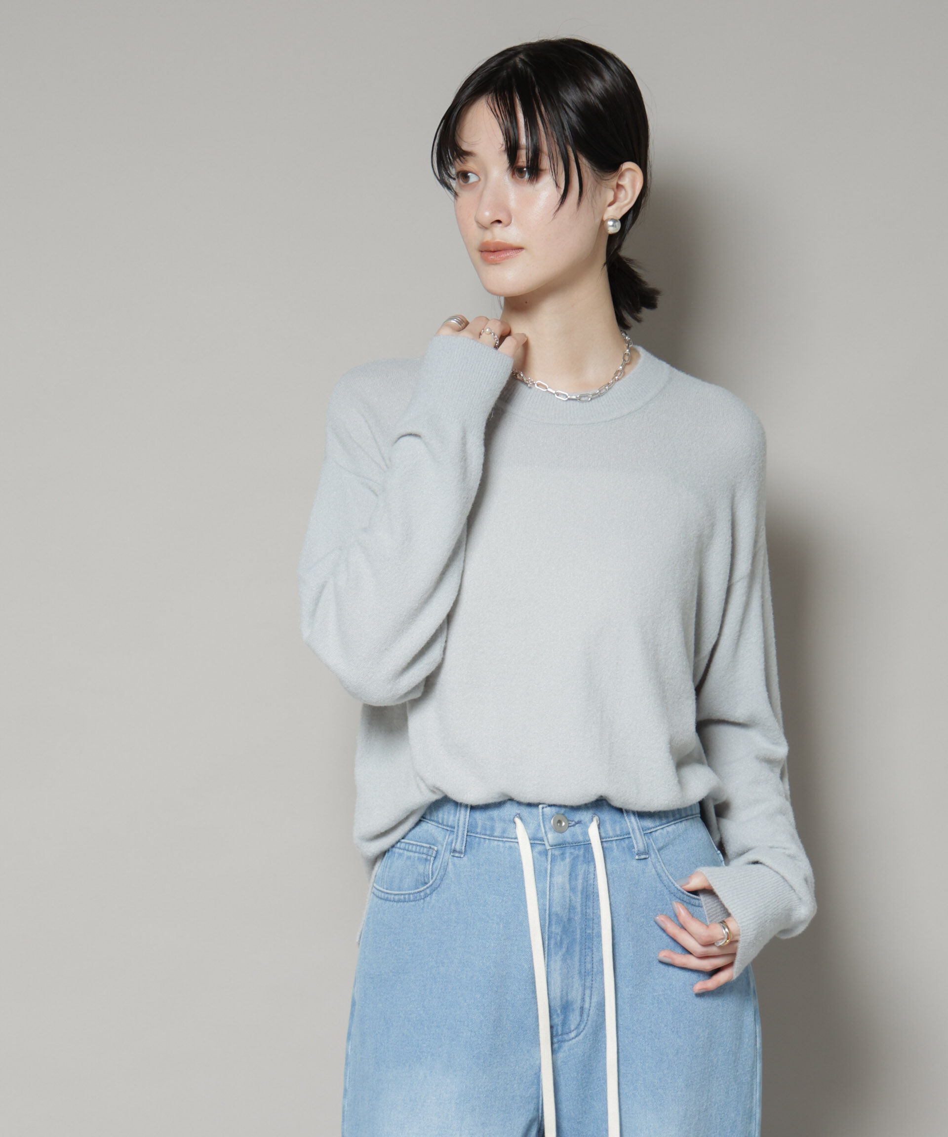 nano･universe「ミニラメシャギーニットプルオーバー」|ニット・セーター|