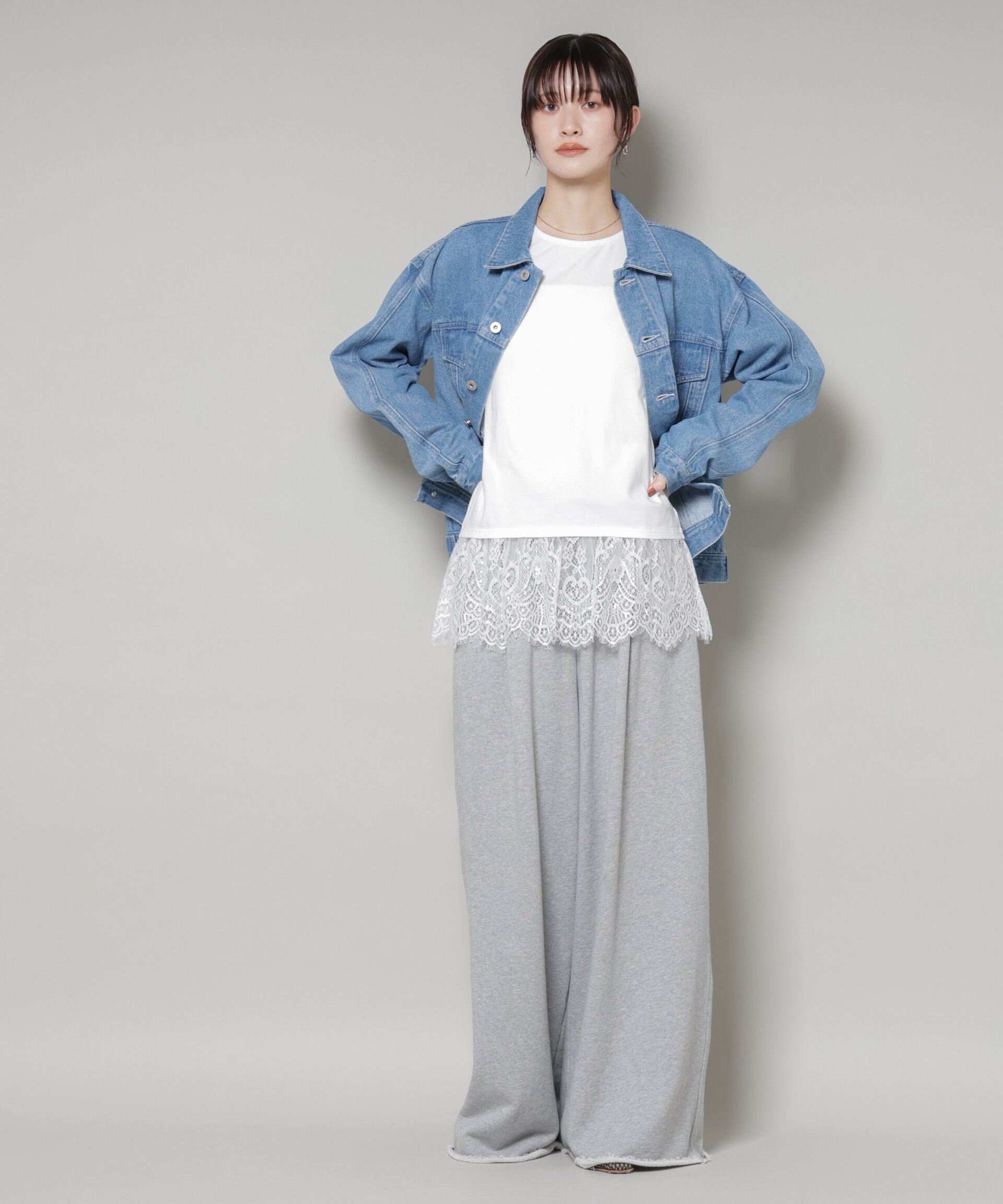 nano･universe「裾レースドッキングロングTシャツ」|Tシャツ・カットソー|