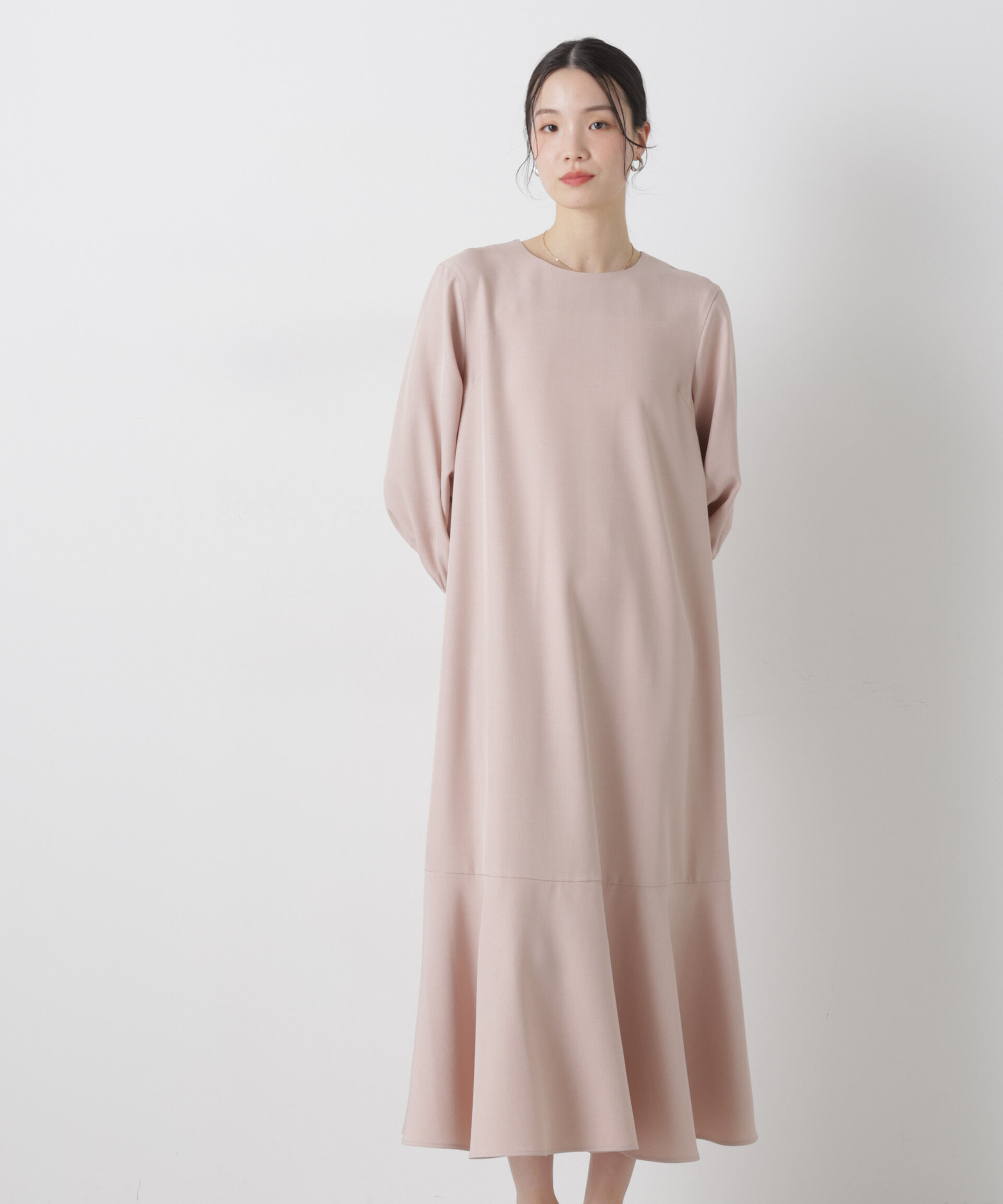 nano･universe「ヘムフレアクルミボタンスリーブワンピース」|ワンピース|ピンク