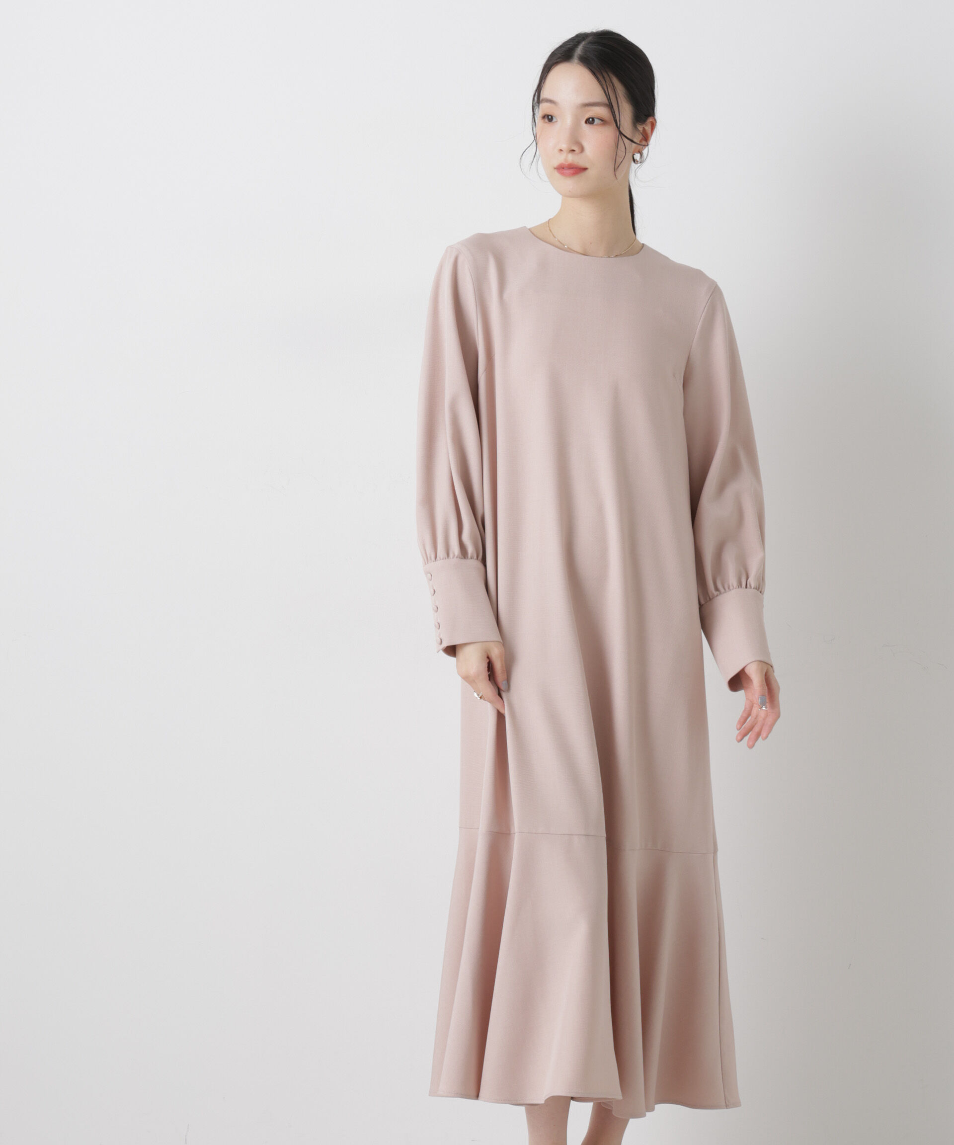 nano･universe「ヘムフレアクルミボタンスリーブワンピース」|ワンピース|