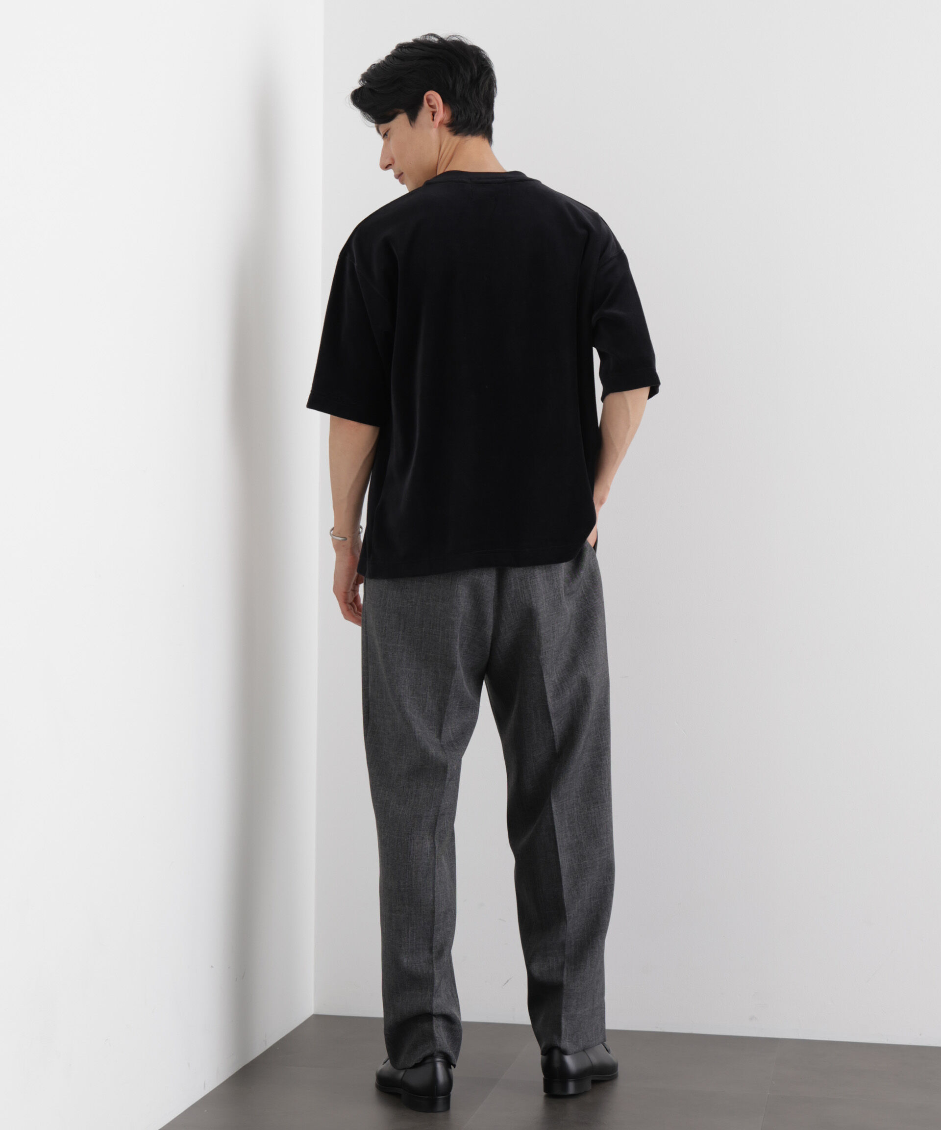 nano･universe「ベロア クルーネック Ｔシャツ 半袖」|Tシャツ・カットソー|