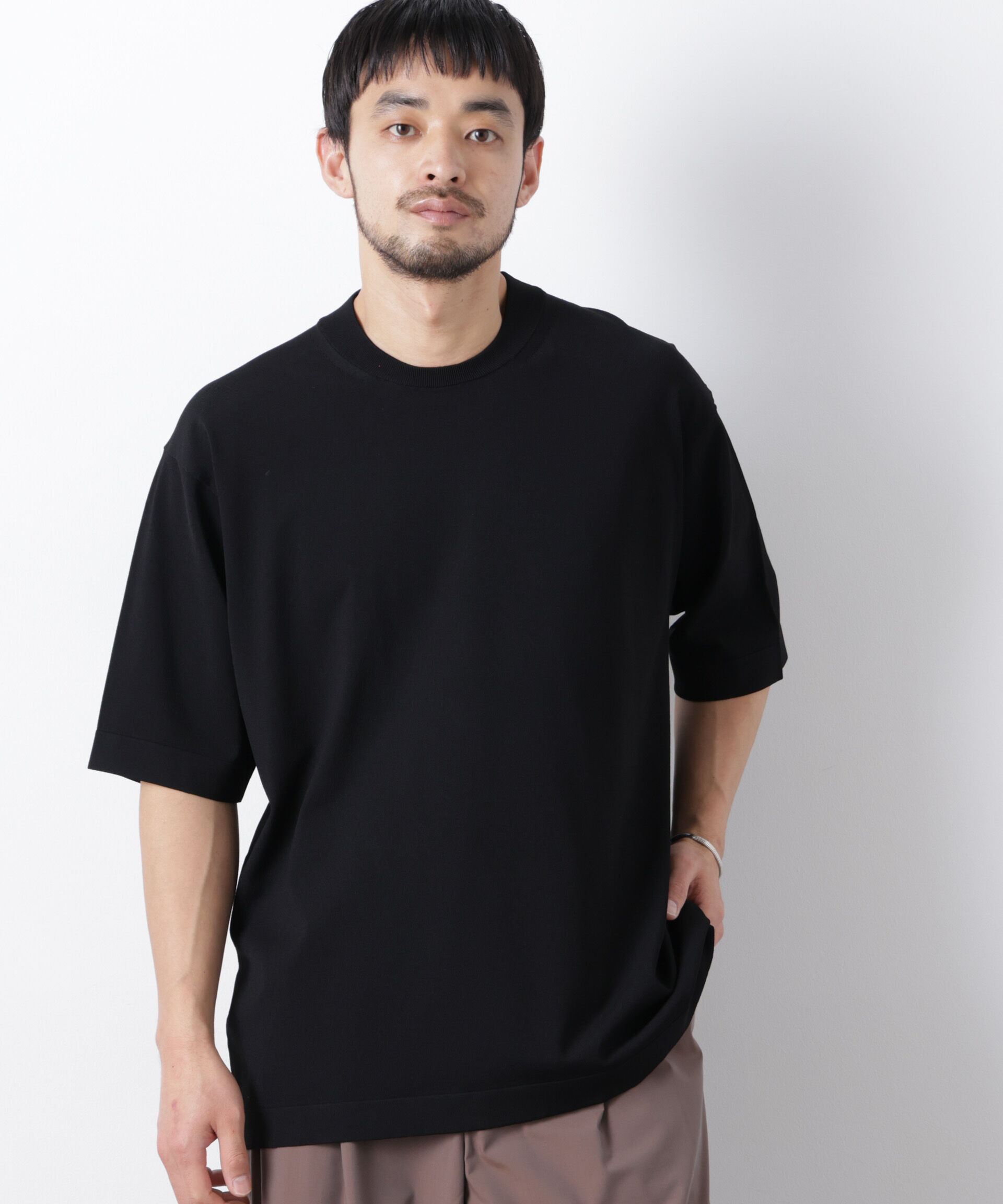 nano･universe「ジャケT(R) ELITE 7 FUNCTION ニット」|ニット・セーター|ブラック