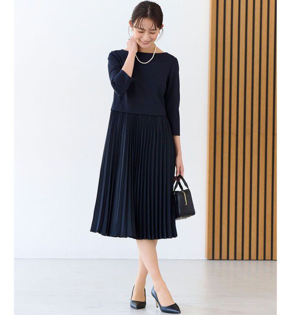 組曲「【KUMIKYOKU NAVY】ジャージーコンビプリーツ ワンピース」|ワンピース|