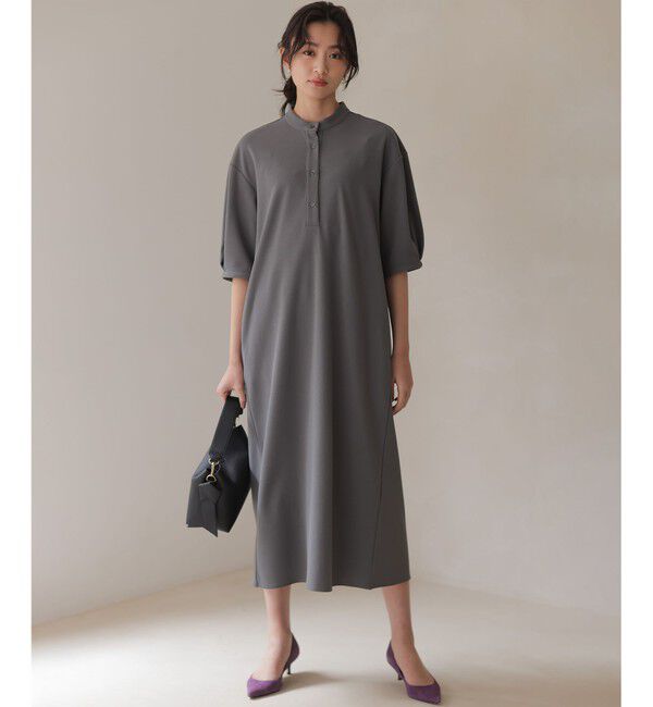 組曲「【WEB限定】ジョーゼットジャージーIライン ワンピース」|ワンピース|グレー系