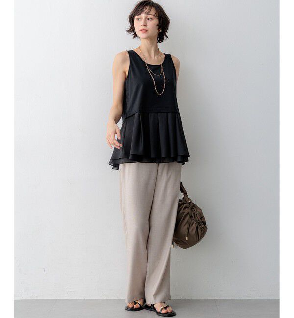 23区「ナチュラルコットンベア シアーペプラム タンクトップ」|タンクトップ|