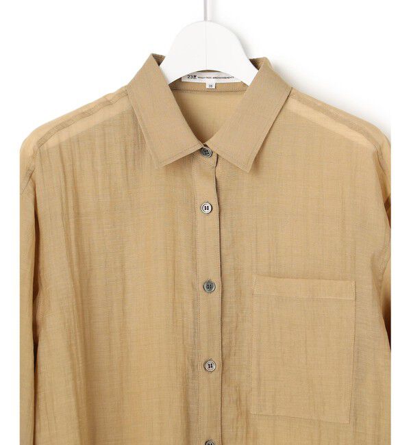 23区「リネンミックスシアースラブ オーバーシャツ」|シャツ・ブラウス|
