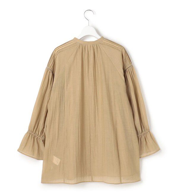 23区「リネンミックスシアースラブ ギャザーブラウス」|シャツ・ブラウス|