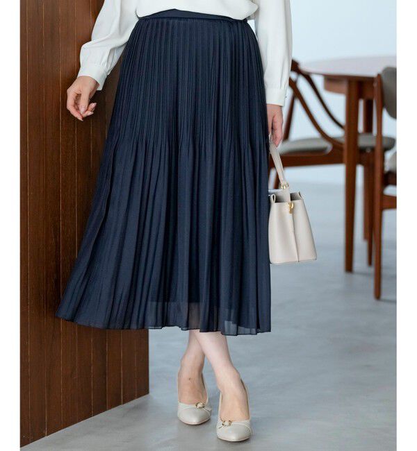 ANY SIS「シャイニープリーツ スカート」|スカート|ネイビー