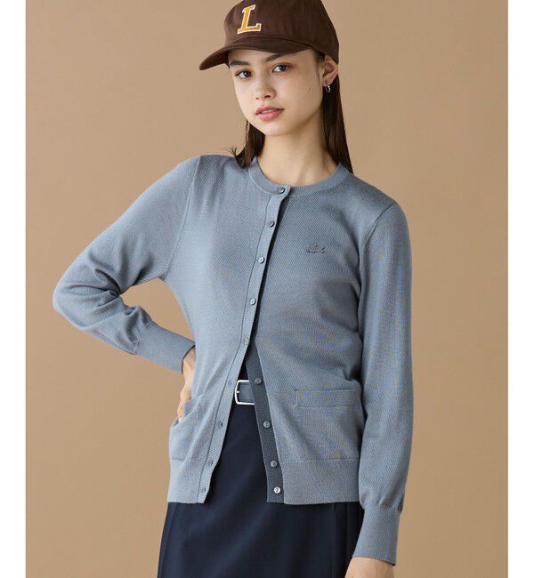 LACOSTE「ウォッシャブルウールニットカーディガン」|カーディガン|グレー